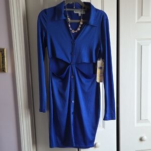 Almost Famous Royal Blue Long Sleeve Dress